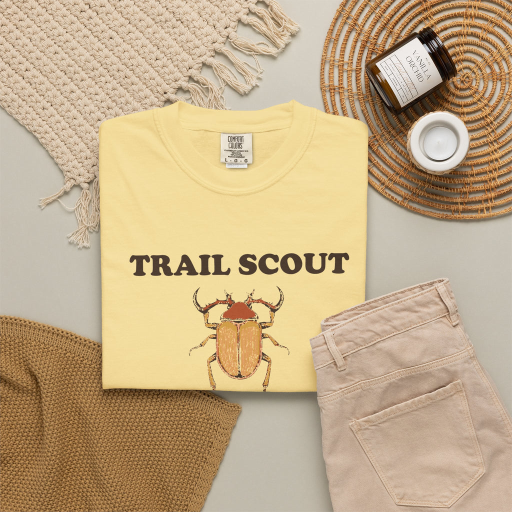 Nature Lover Shirt - Trail Scout Examining Beetle Tracks and Moss Tee