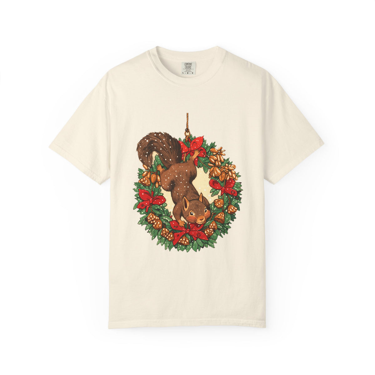 Wildlife Shirt - Squirrel Stealing Birdseed Wreath Tee