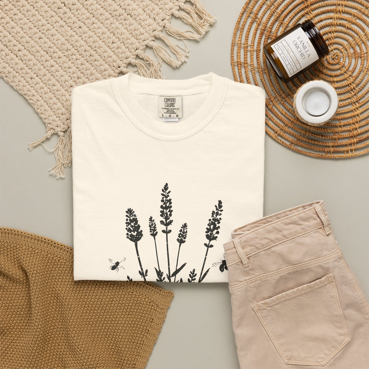 Lavender and Bees Shirt Home Gardener Summer Tee