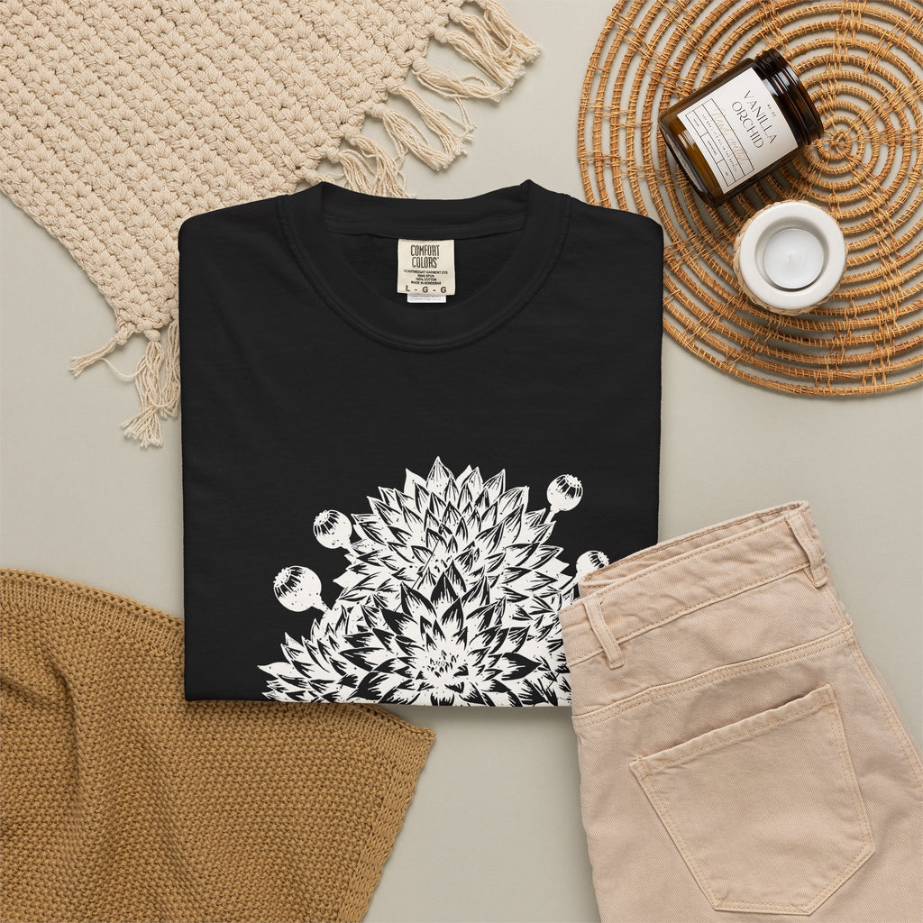 Dahlia Season Shirt Botanical Print Fan Fall Tee