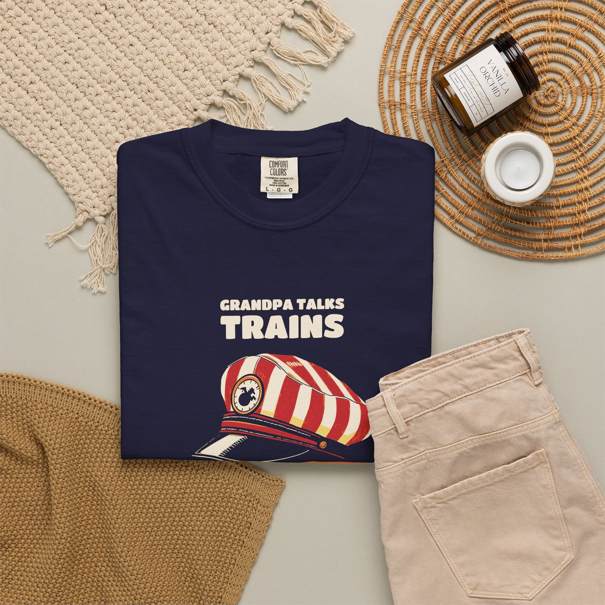 Grandpa Talks Trains We All Just Nod Shirt Tee
