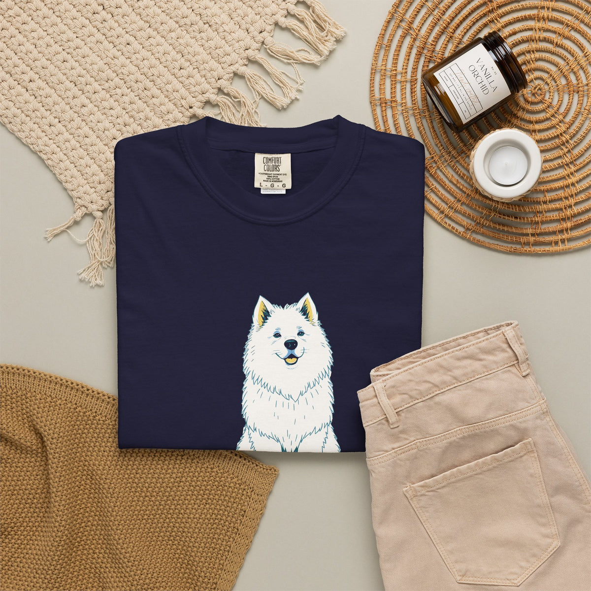 Funny The Samoyed Smells Samosas from Three Rooms Away Shirt