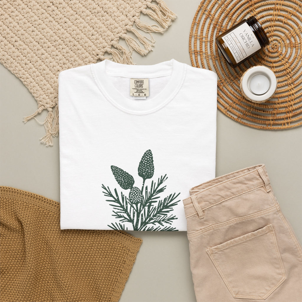 Funny Pine and Cone Shirt - Forest Imagery Winter Gift Tee