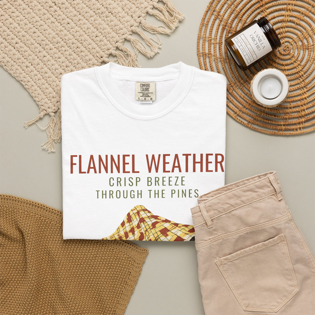 Fall Cabin Shirt - Flannel Weather Crisp Breeze Through the Pines