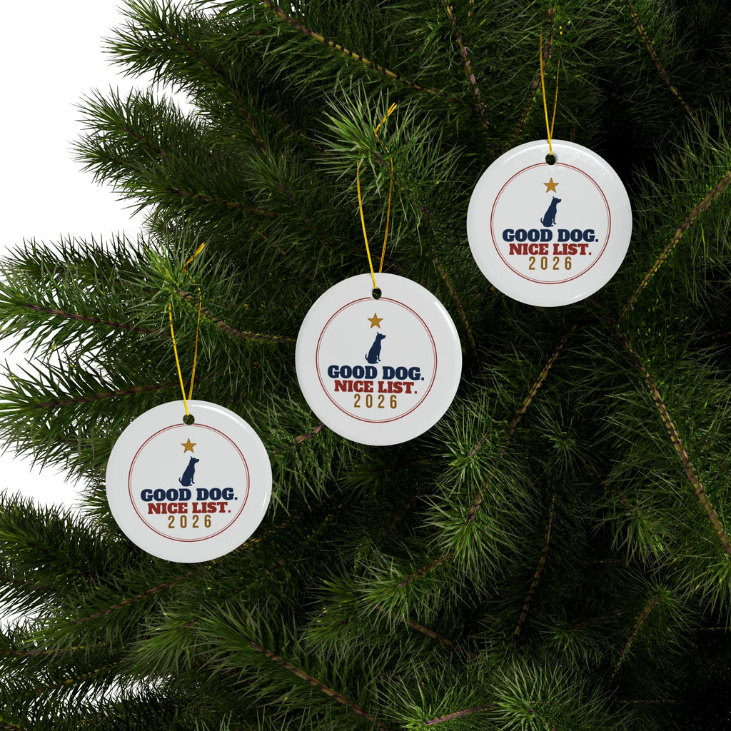 Good Dog Nice List Ornament 3-Pack - Dog Christmas