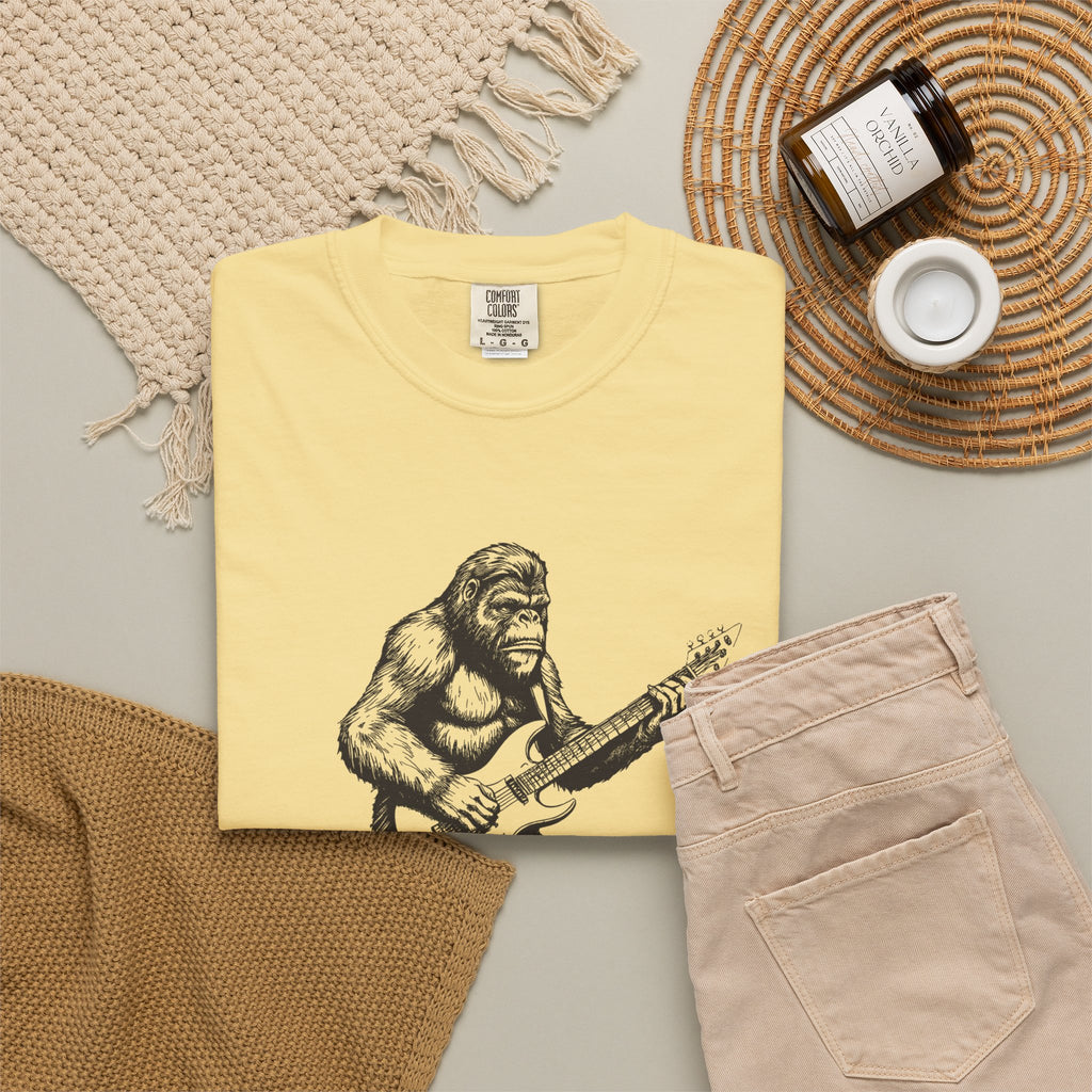 Sasquatch Shirt Funny Bigfoot Guitarist Cryptid Music Tee