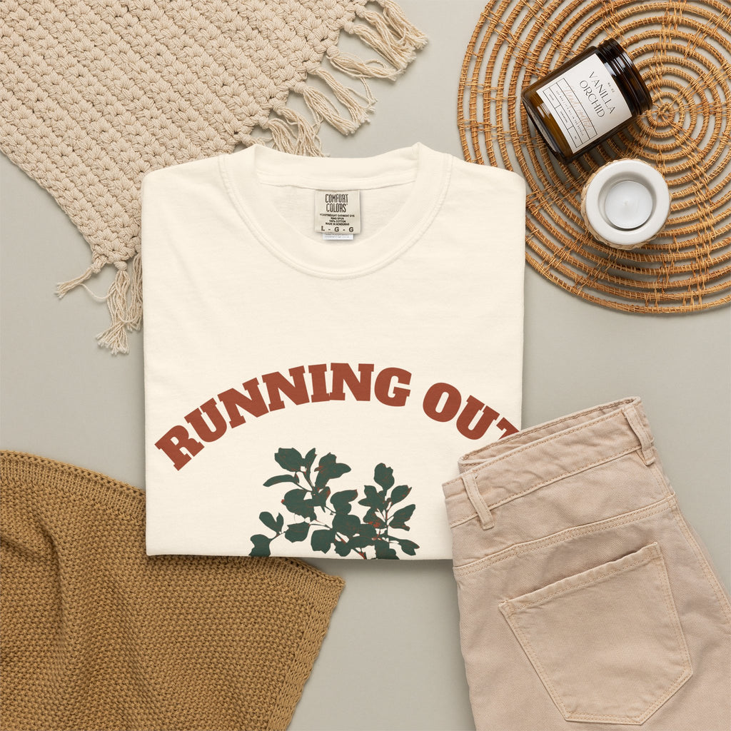 Funny Herb Gardener Shirt - Running Out of Thyme Pun Tee for Gardeners