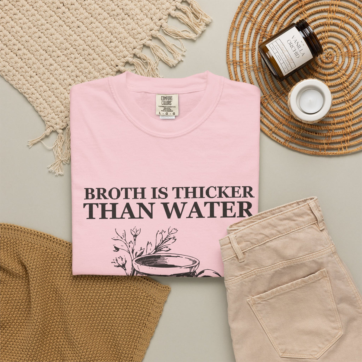 Dark Academia Foodie Fall Shirt - Broth Is Thicker Than Water Tee