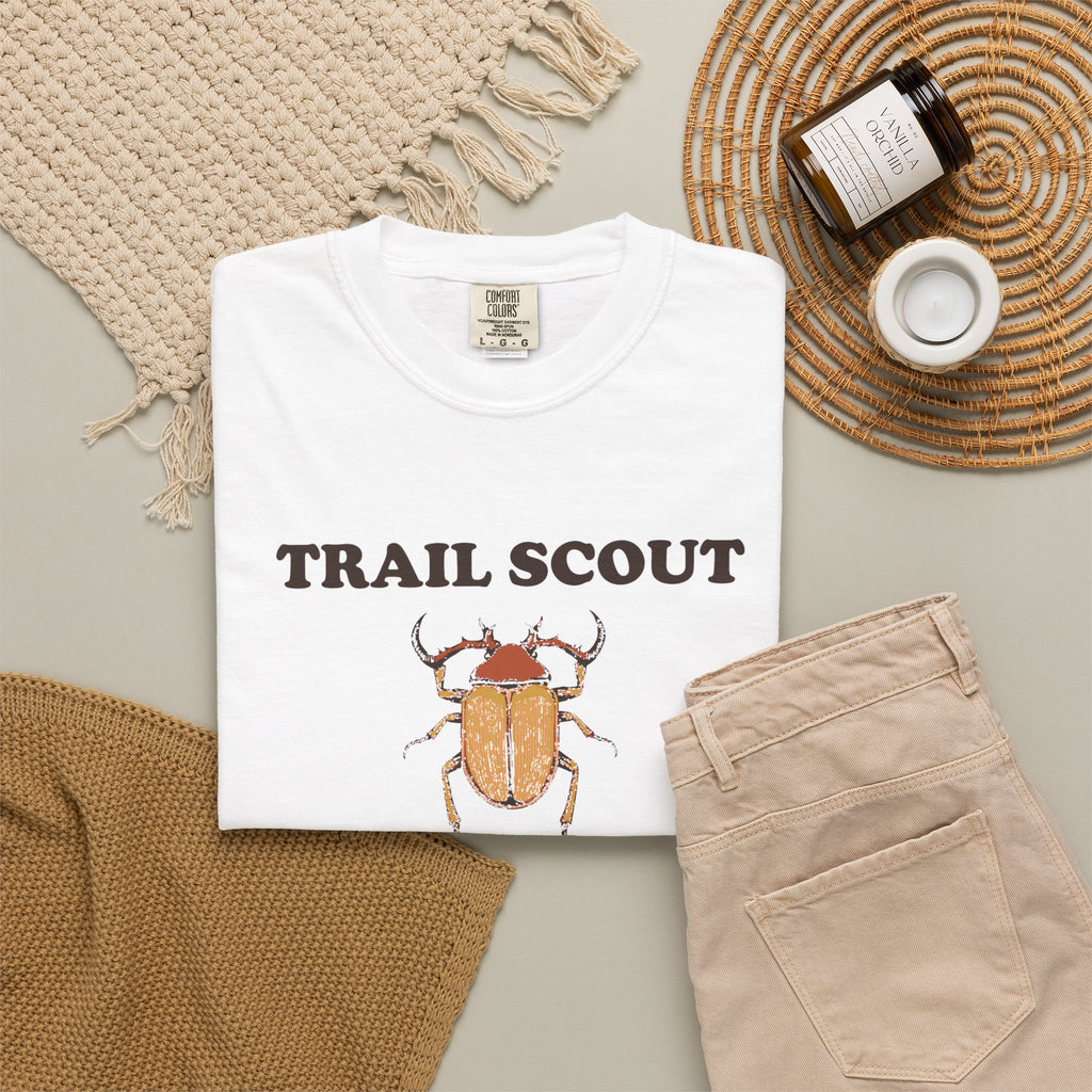 Nature Lover Shirt - Trail Scout Examining Beetle Tracks and Moss Tee