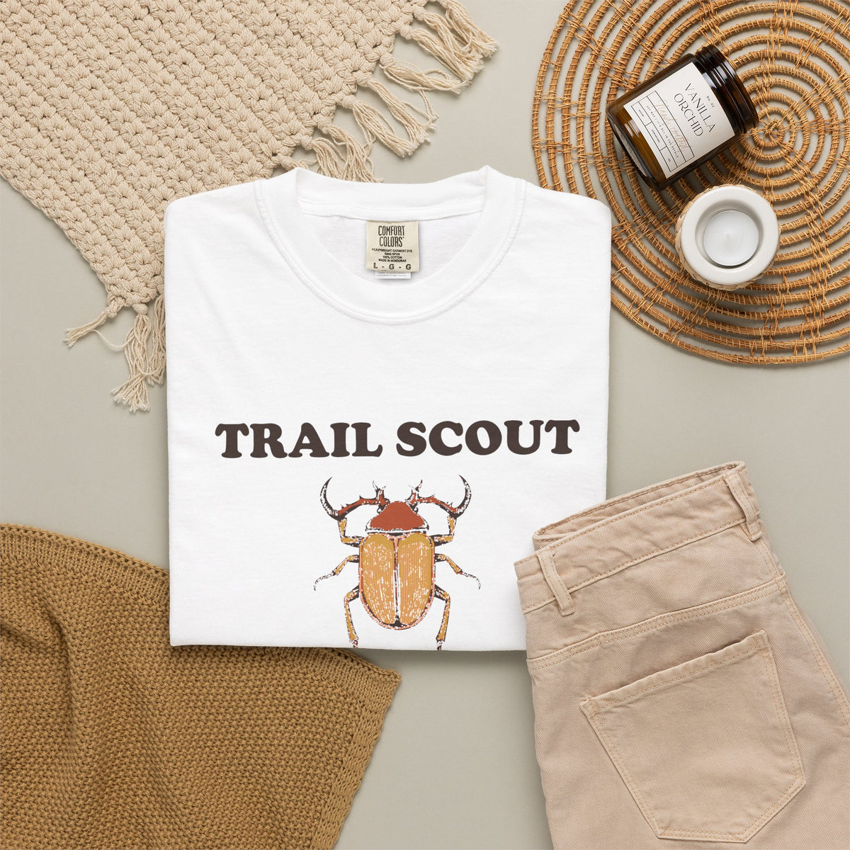 Nature Lover Shirt - Trail Scout Examining Beetle Tracks and Moss Tee