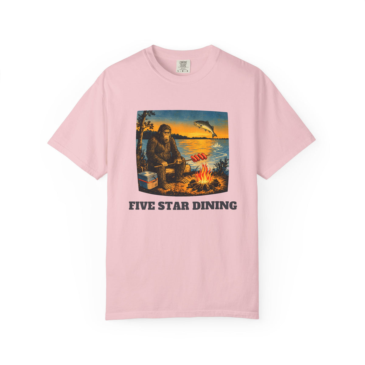 Five Star Dining hot dog camping tee by Slow Sunday Tees - Comfort Colors unisex tee