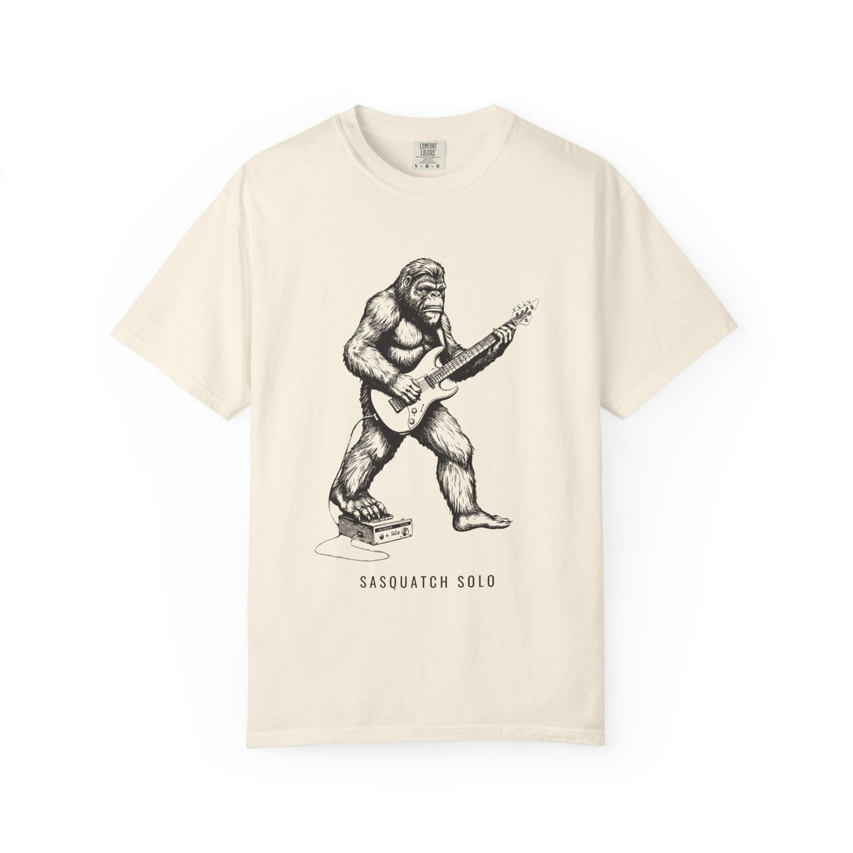 Sasquatch Shirt Funny Bigfoot Guitarist Cryptid Music Tee