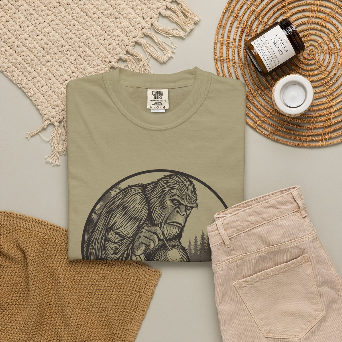 Bigfoot Camping Shirt - Campfire Myth Tee