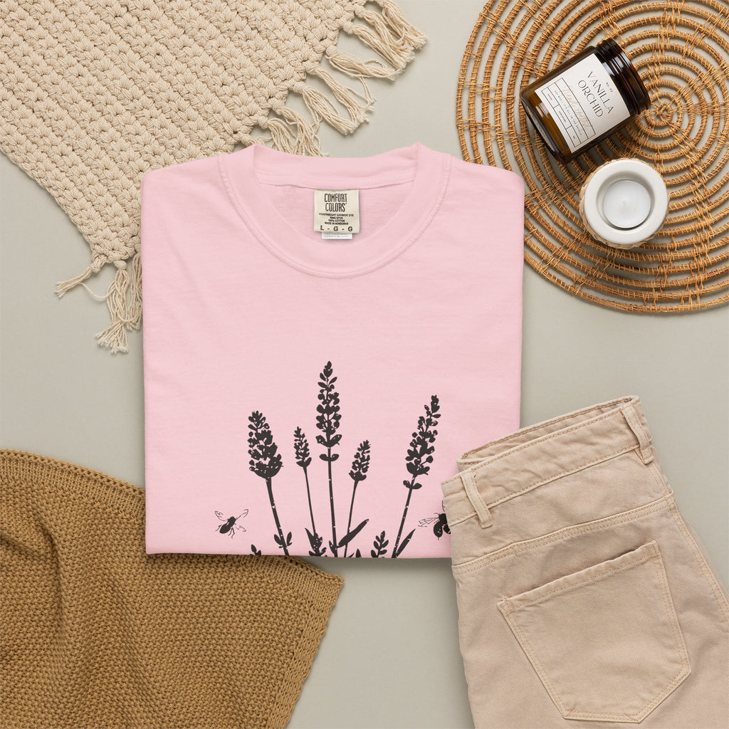 Lavender and Bees Shirt Home Gardener Summer Tee
