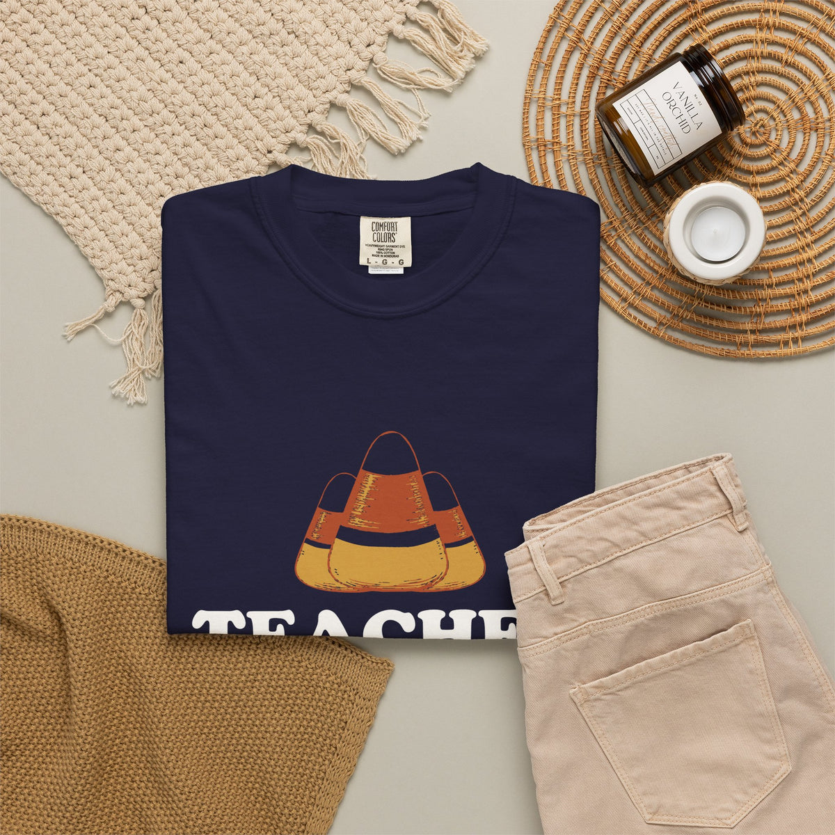Teacher Halloween Shirt - Teacher Surviving Entirely on Candy Corn