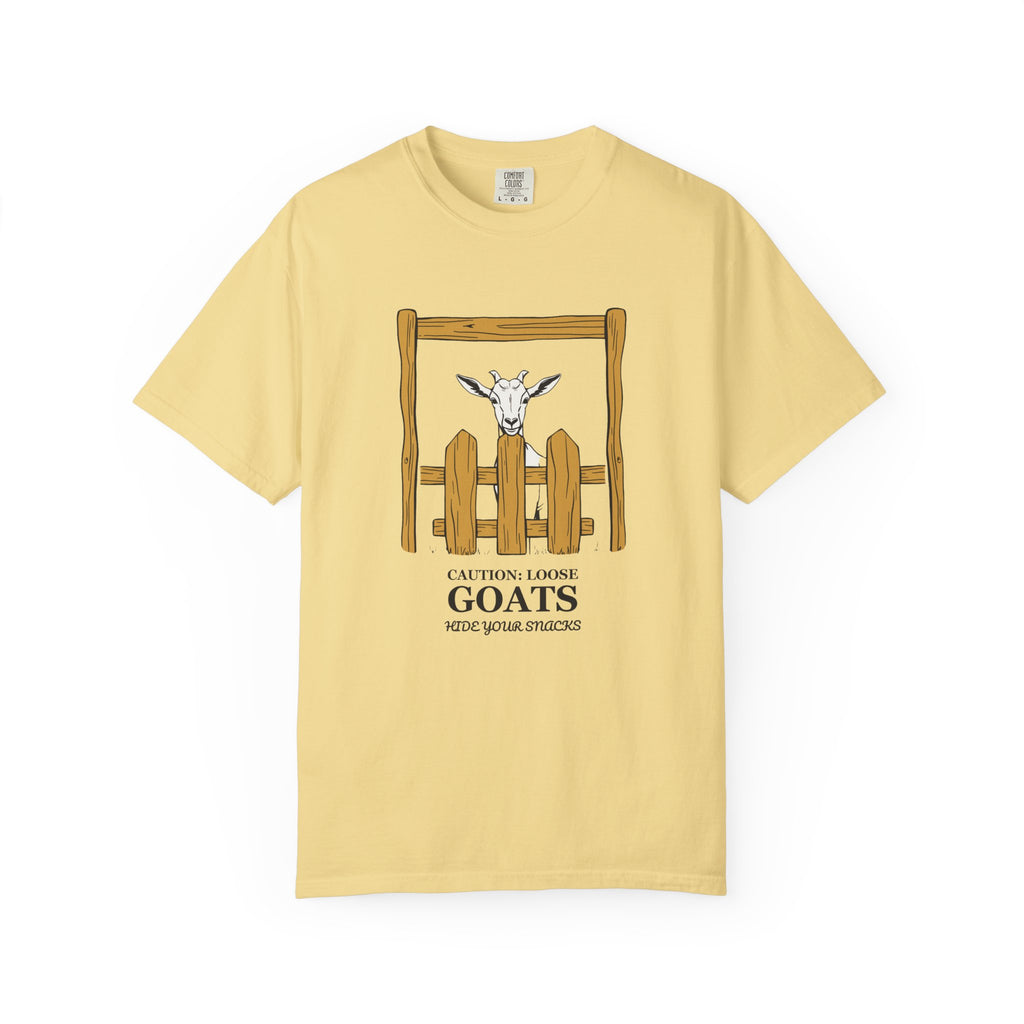 Caution: Loose Goats Hide Your Snacks Shirt Goat Owner Tee