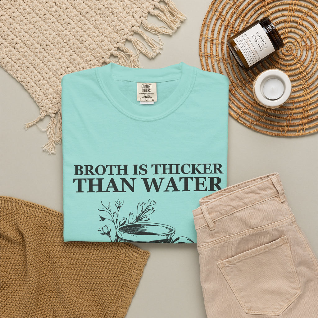 Dark Academia Foodie Fall Shirt - Broth Is Thicker Than Water Tee