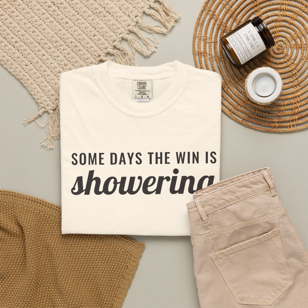 Mental Health Gift Shirt - Some Days the Win is Showering Tee
