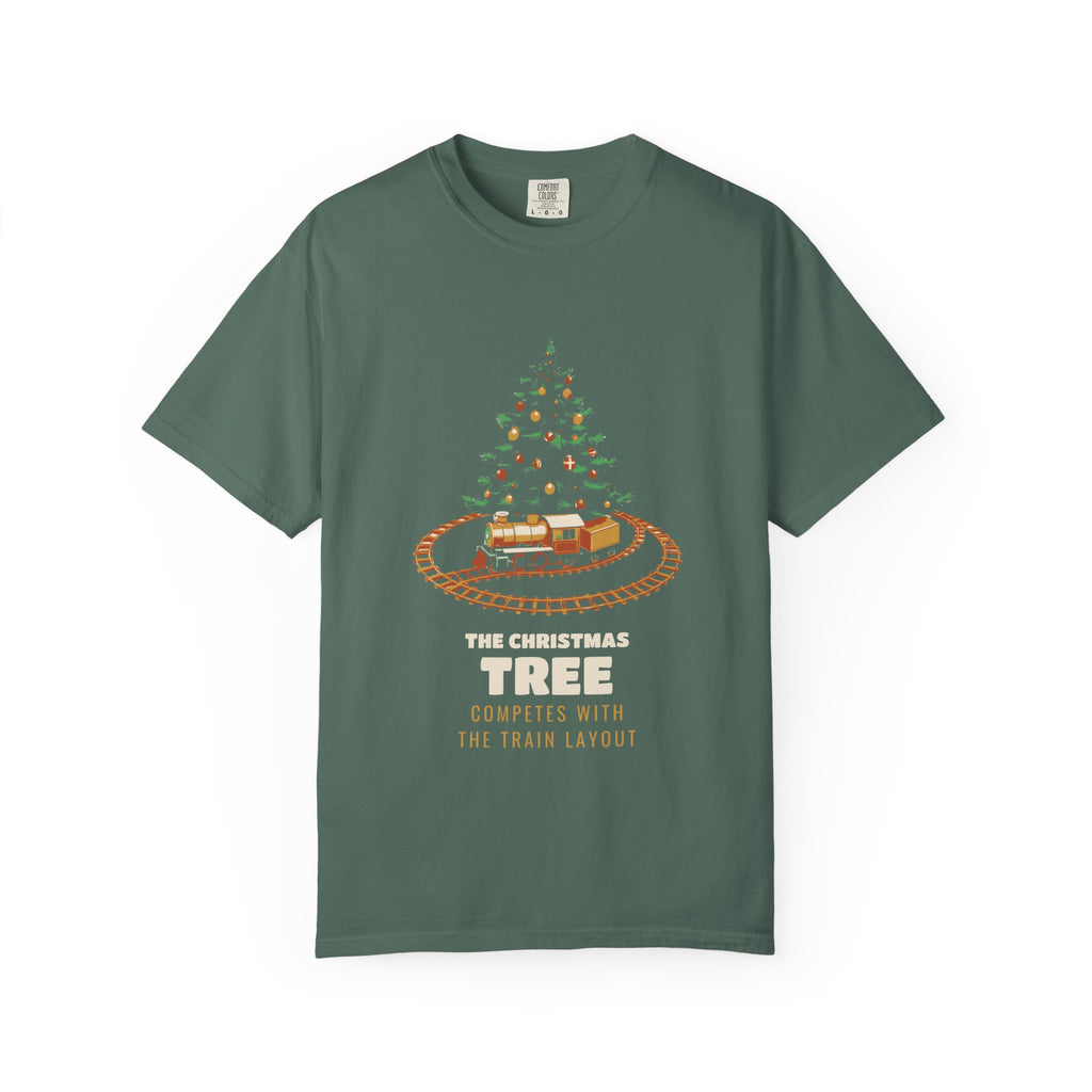Model Train Christmas Shirt - The Tree Competes With the Layout Tee