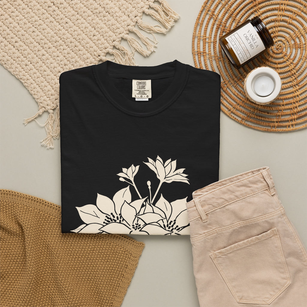 Botanical Illustration Christmas Shirt - Poinsettia Tee