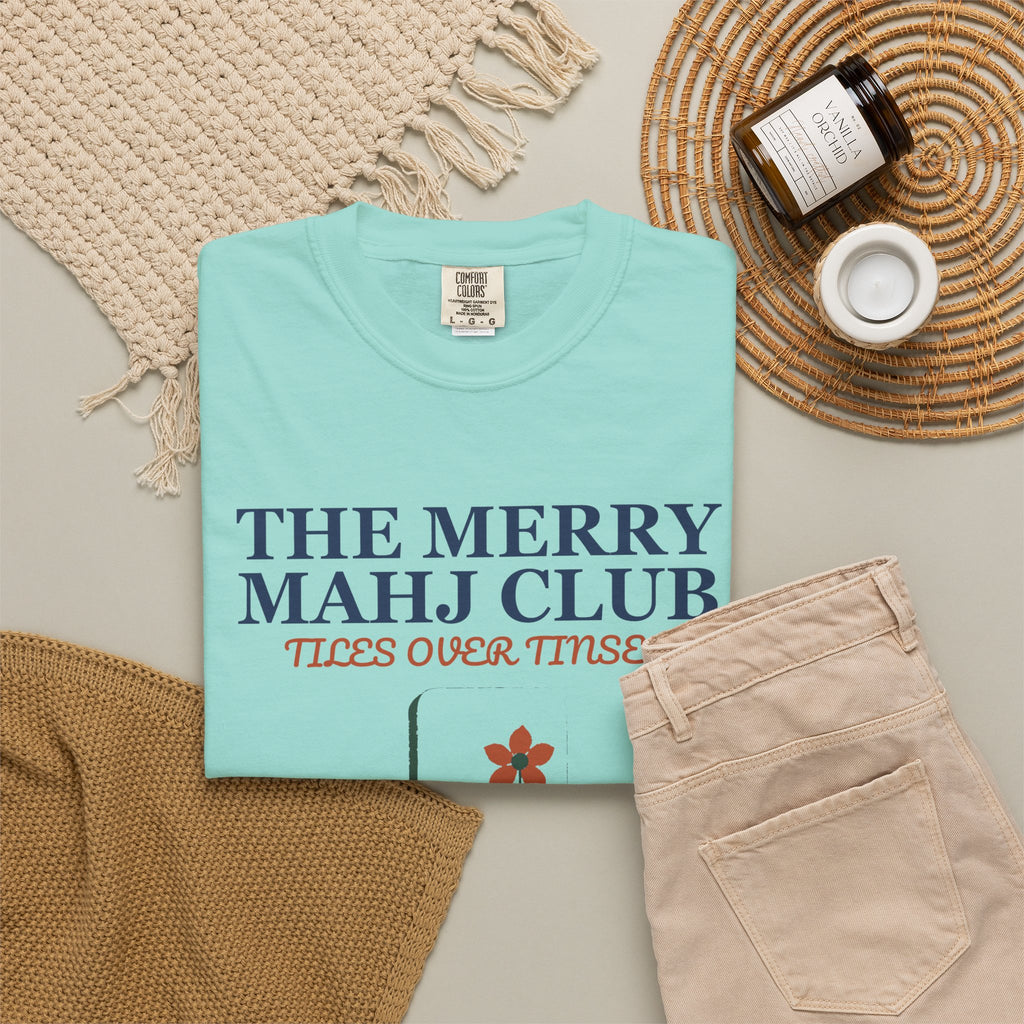 Mahjong Christmas Shirt - The Merry Mahj Club Tiles Over Tinsel