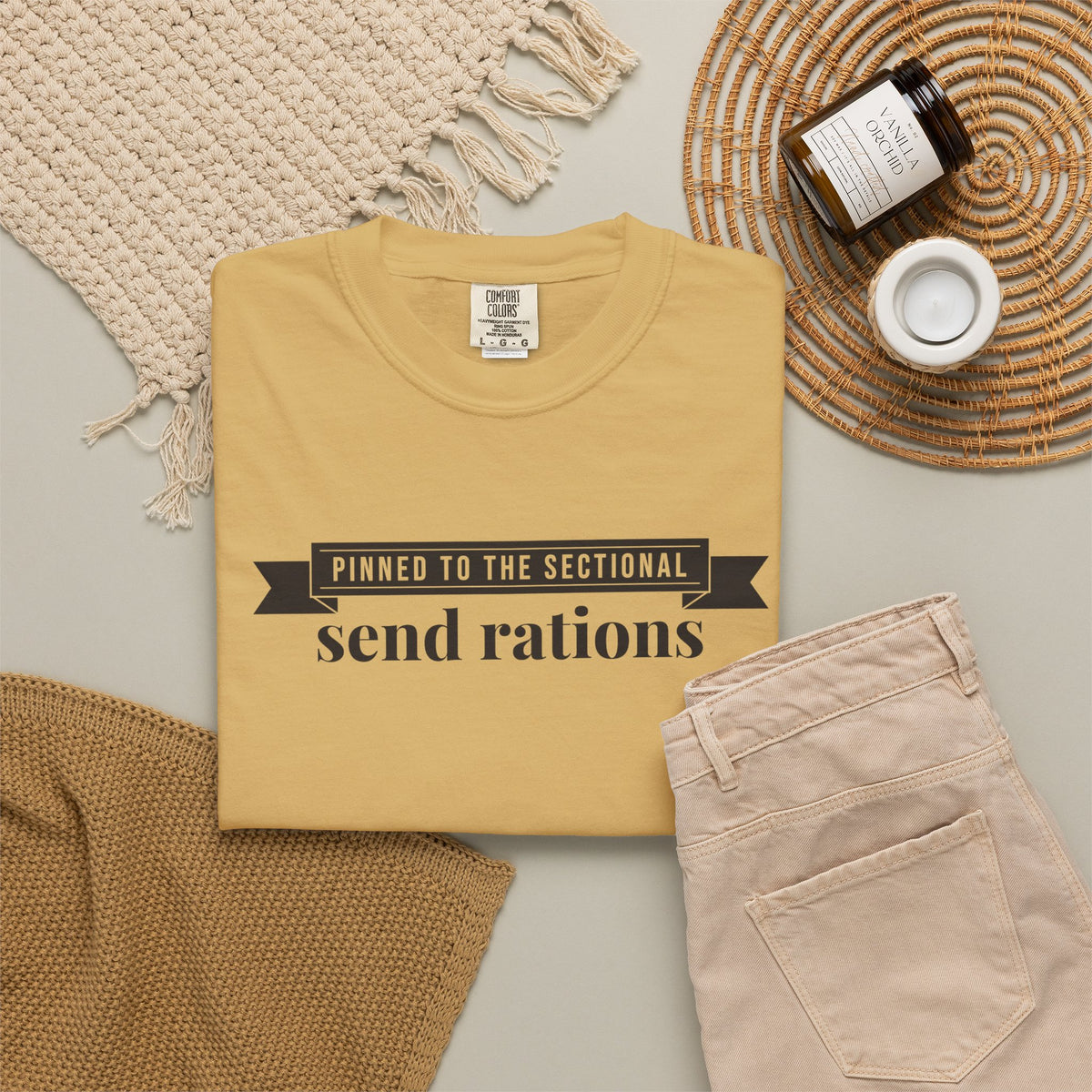 Cat Owner Shirt - Pinned to the Sectional Send Rations Tee