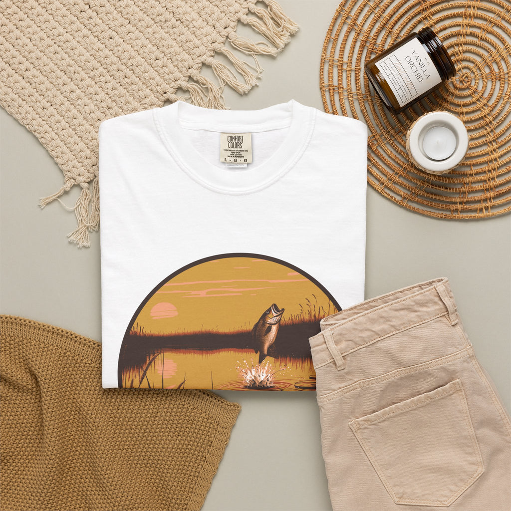 Bass Fishing Shirt - Bass Pond Wildflowers Tee