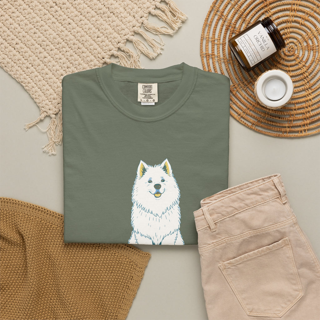 Funny The Samoyed Smells Samosas from Three Rooms Away Shirt