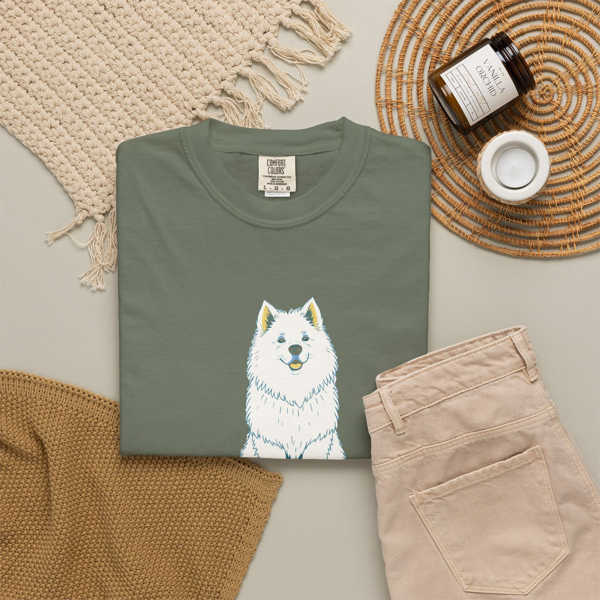 Funny The Samoyed Smells Samosas from Three Rooms Away Shirt