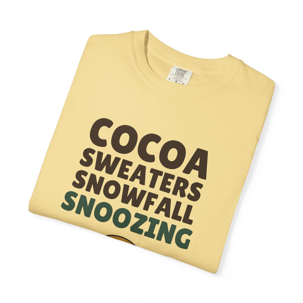 Cozy Christmas Shirt - Cocoa Sweaters Snowfall Snoozing Tee