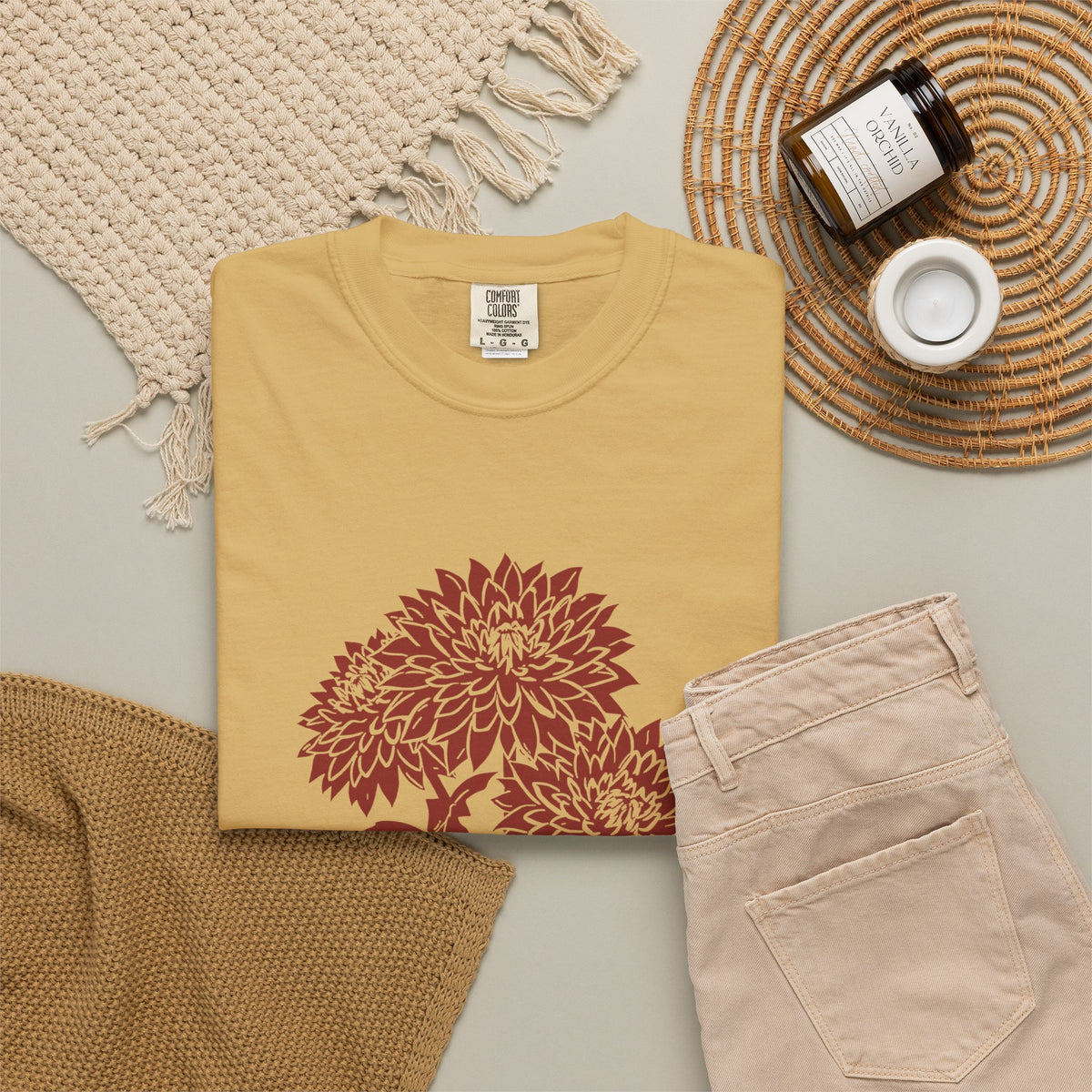 Botanical Illustration Fall Shirt - Dahlia Season Tee