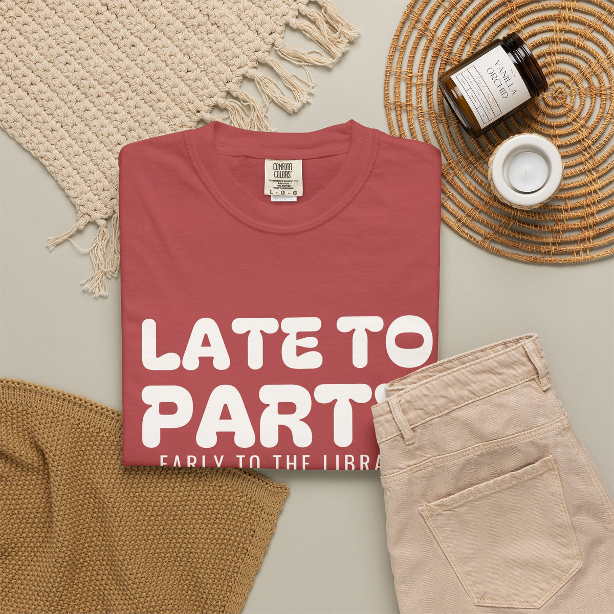 Book Lover Fall Shirt - Late to Party Early to the Library Tee