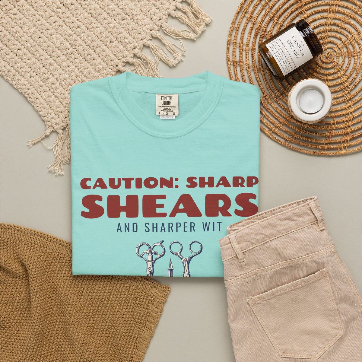Funny Hairstylist Shirt - Caution: Sharp Shears and Sharper Wit