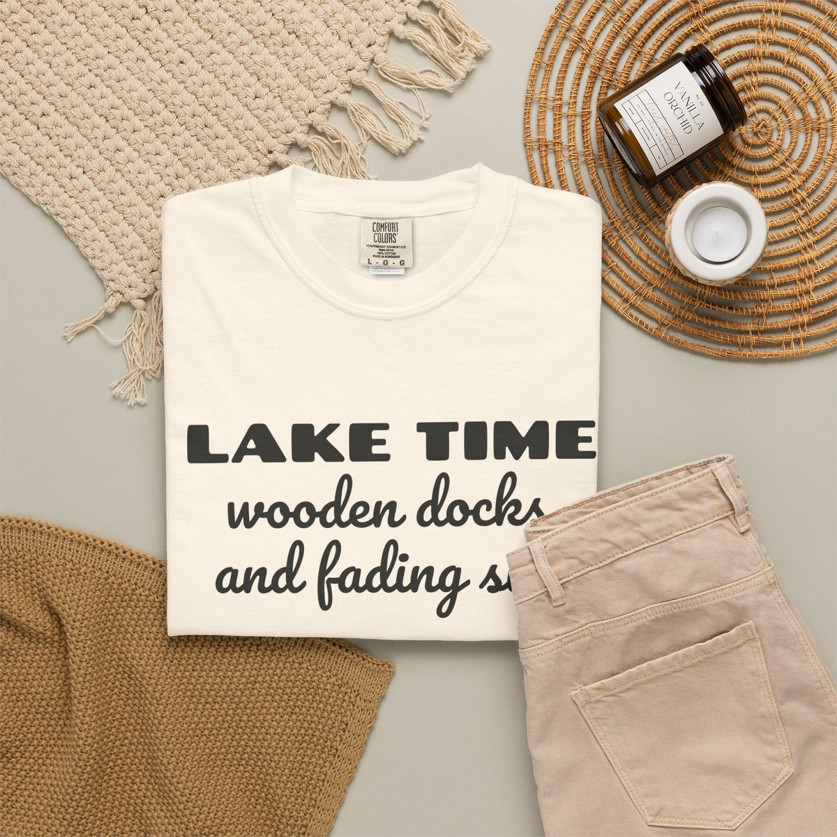 Lake Life Family Shirt - Lake Time Wooden Docks and Fading Sun