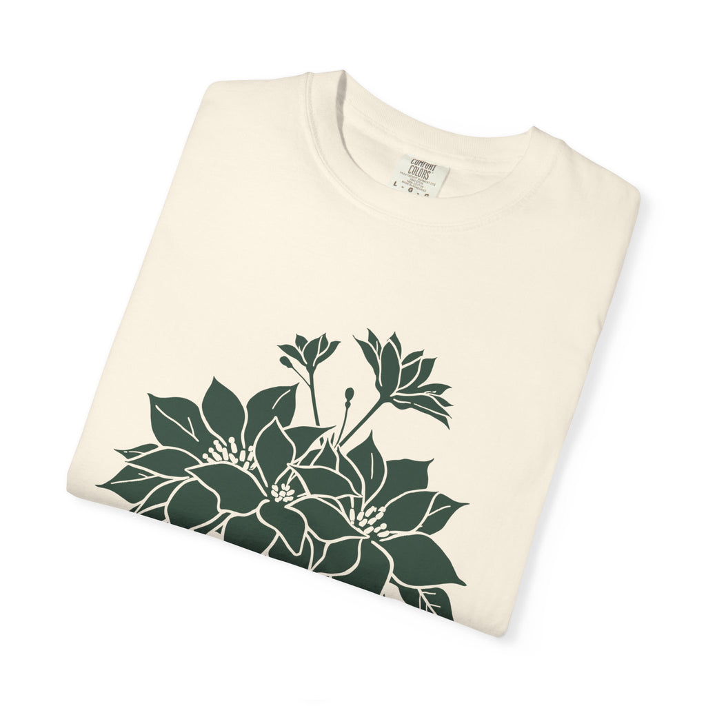 Botanical Illustration Christmas Shirt - Poinsettia Tee