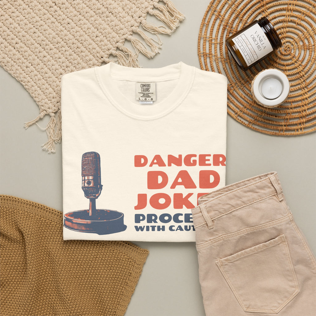 Dad Jokes Caution Shirt - Danger: Dad Jokes Proceed with Caution