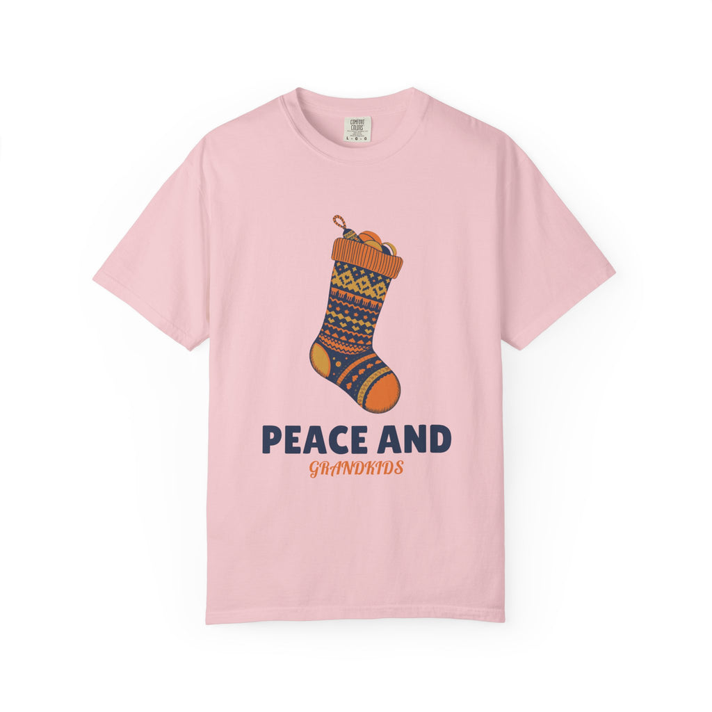 Grandma Christmas Shirt - Peace and Grandkids Tee