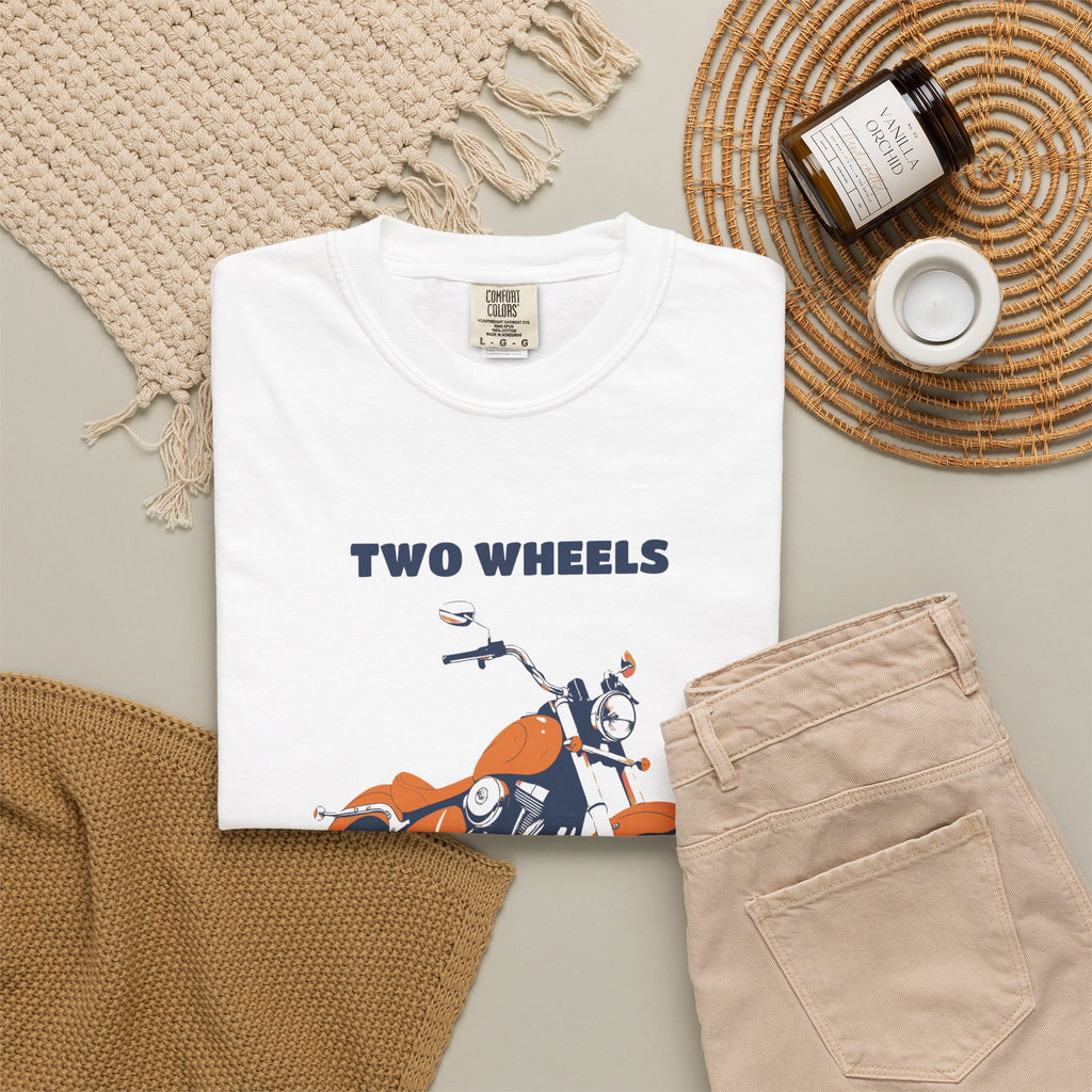 Motorcycle Rider Shirt - Two Wheels Winding Blacktop and Open Sky Tee