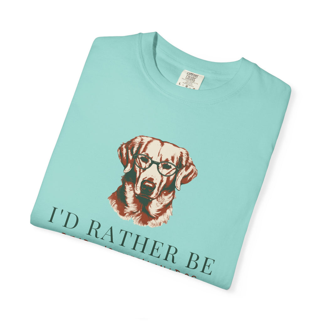 Dog And Book Lover Shirt - I'd Rather Be Reading with My Dog Tee