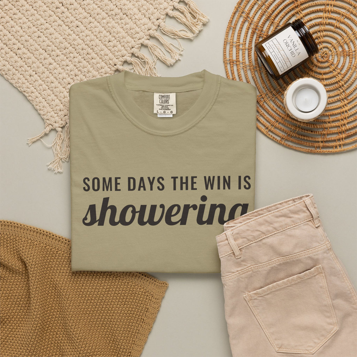 Mental Health Gift Shirt - Some Days the Win is Showering Tee