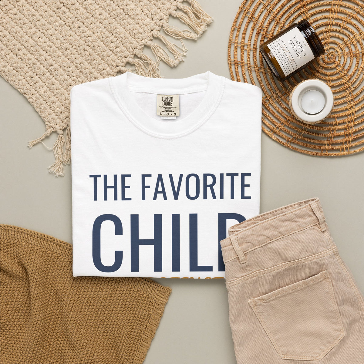 Funny Sibling Shirt - The Favorite Child by Default - Sibling Gift