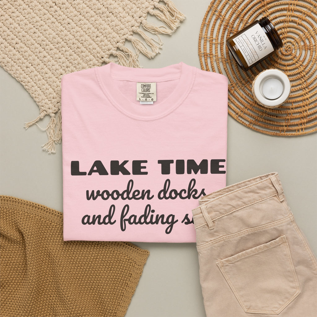 Lake Life Family Shirt - Lake Time Wooden Docks and Fading Sun