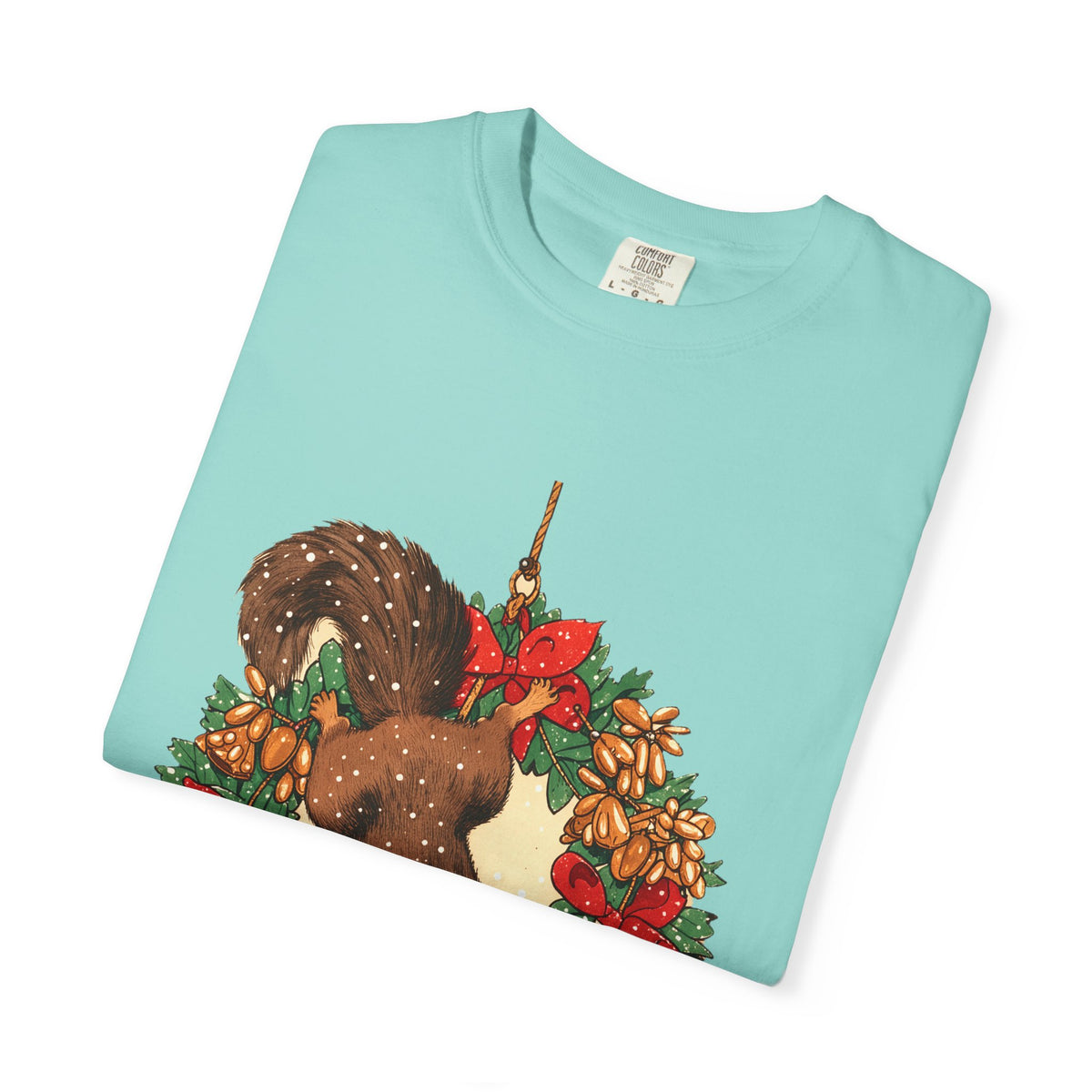Wildlife Shirt - Squirrel Stealing Birdseed Wreath Tee