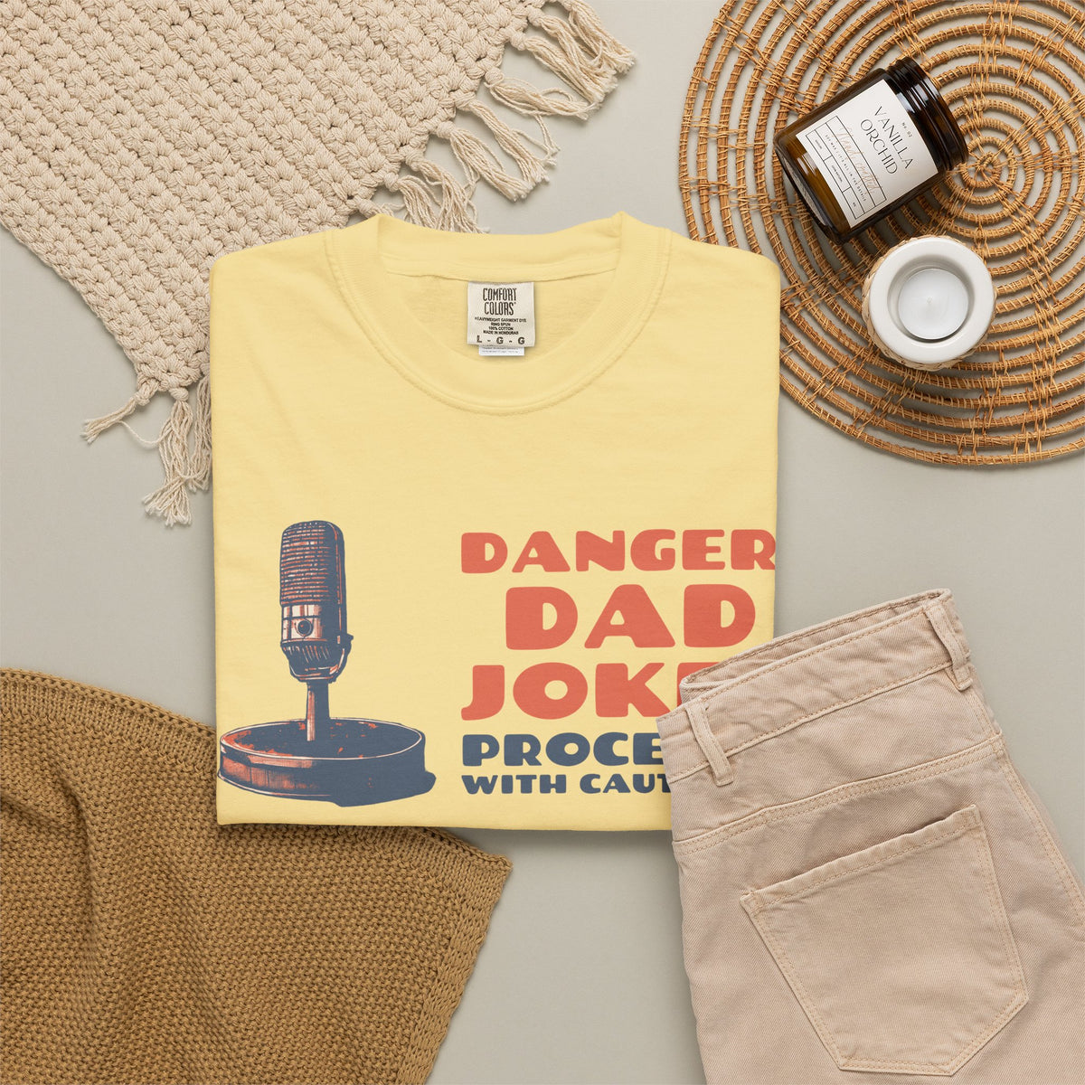 Dad Jokes Caution Shirt - Danger: Dad Jokes Proceed with Caution