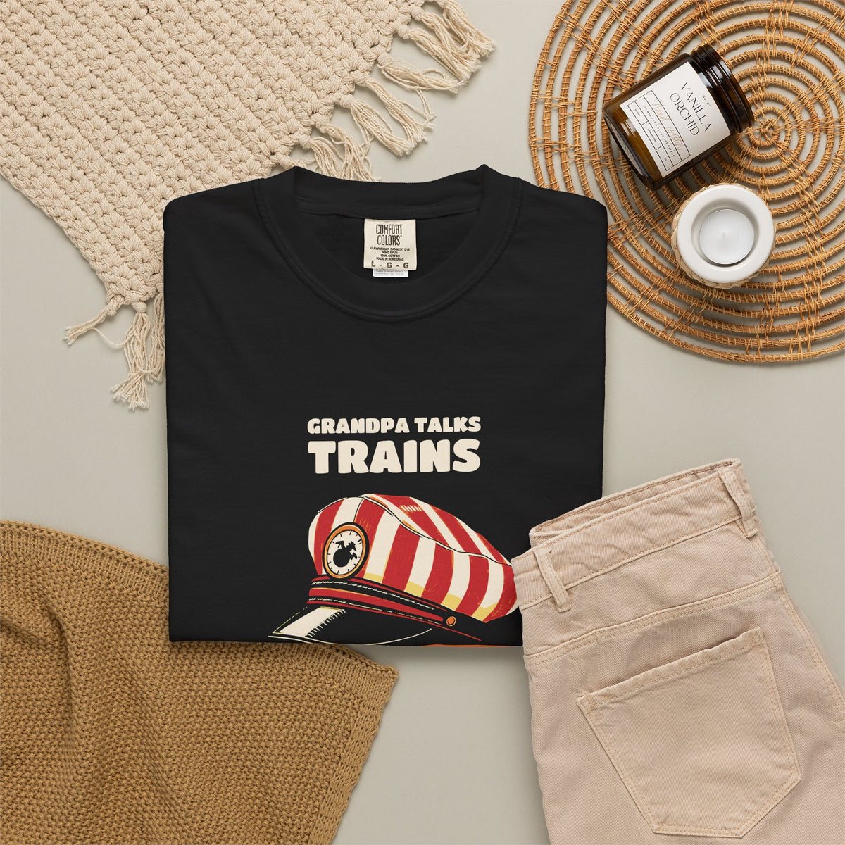 Grandpa Talks Trains We All Just Nod Shirt Tee
