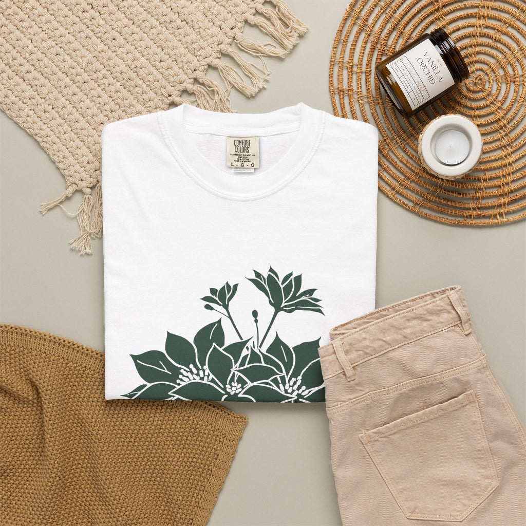 Botanical Illustration Christmas Shirt - Poinsettia Tee