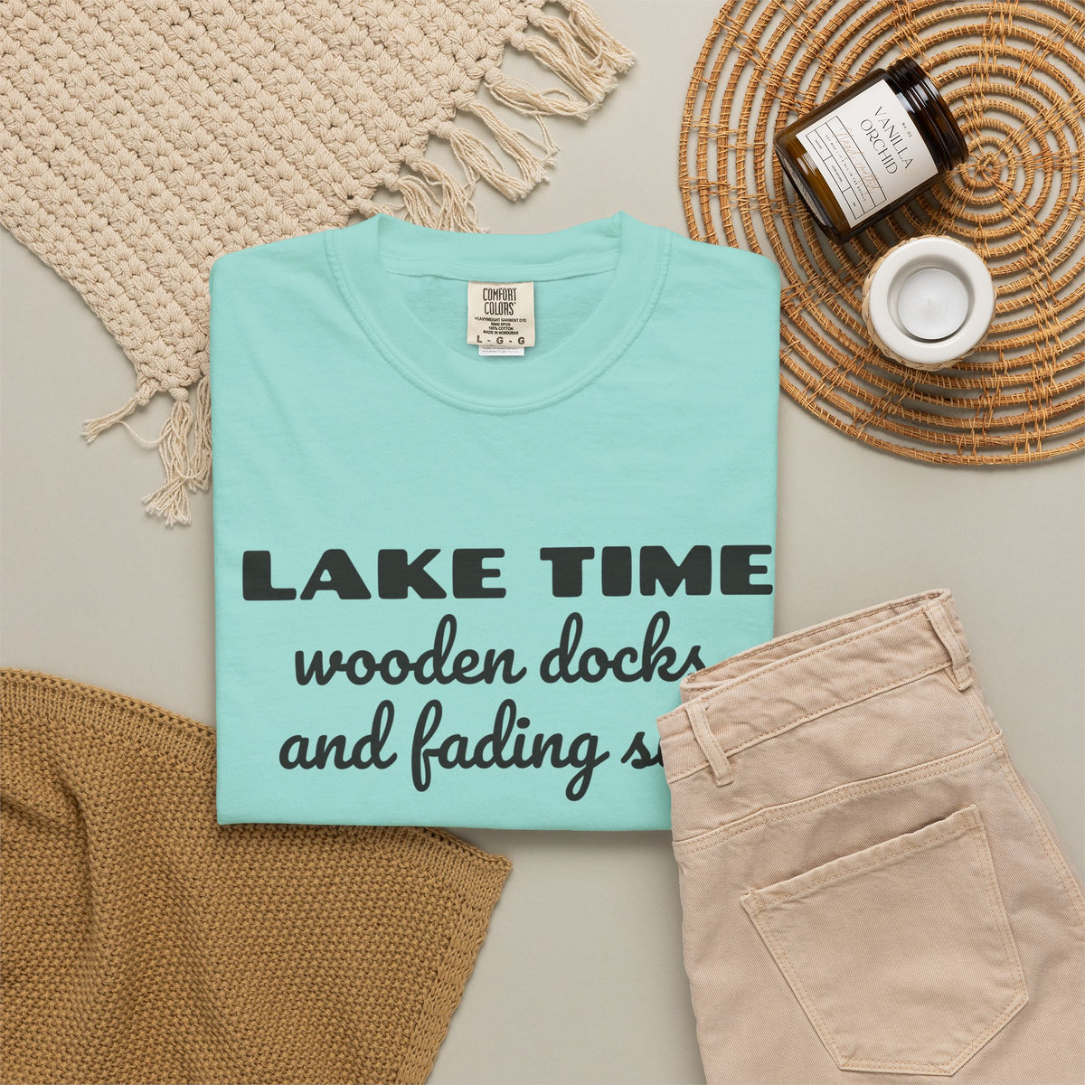 Lake Life Family Shirt - Lake Time Wooden Docks and Fading Sun