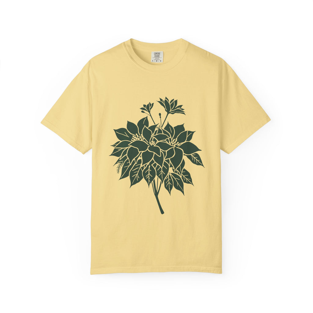 Botanical Illustration Christmas Shirt - Poinsettia Tee