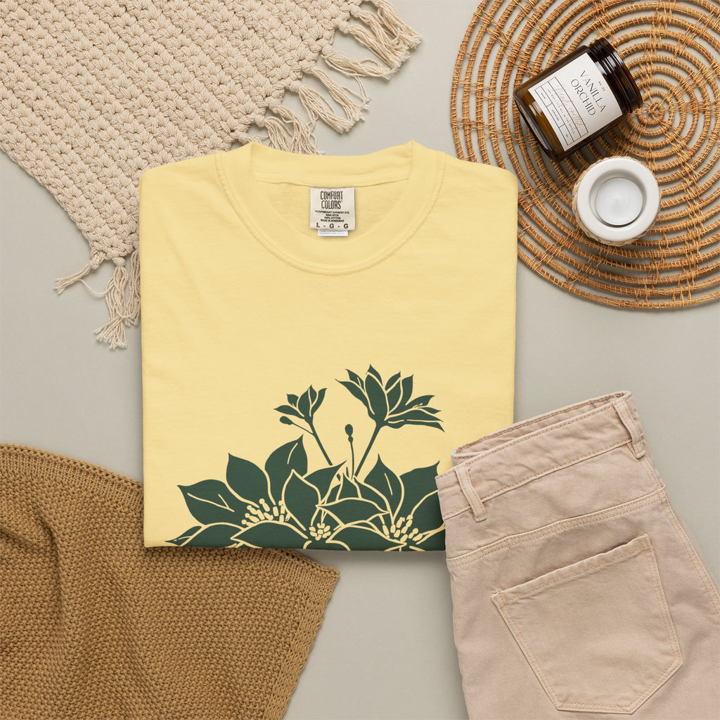 Botanical Illustration Christmas Shirt - Poinsettia Tee