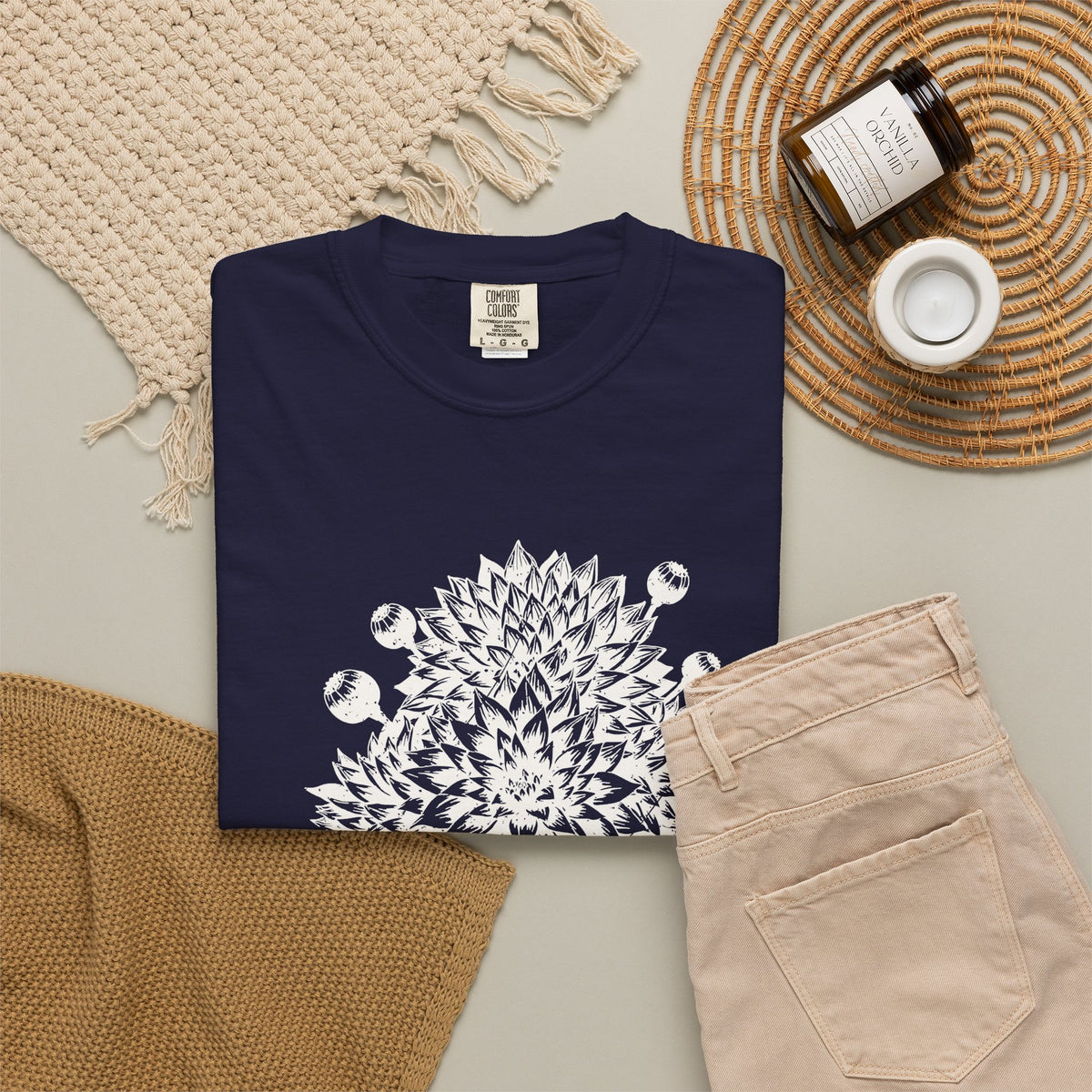 Dahlia Season Shirt Botanical Print Fan Fall Tee